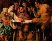 JORDAENS, Jacob The Satyr and the Peasant oil on canvas